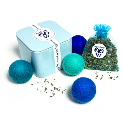 Serene Sky Set Catnip oil infused Felt Balls